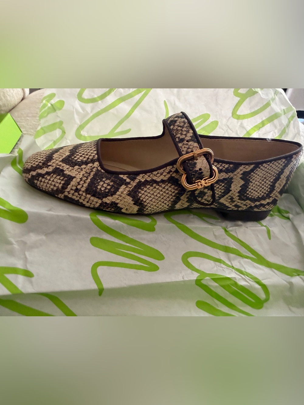 Size 5.5 Sam Edelman Michaela Croco Leather MaryJane Flats